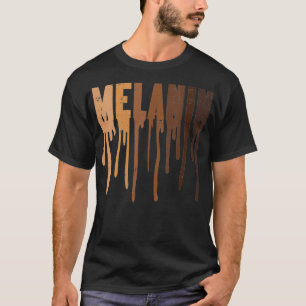 女性ドリップメラニンブラックアフリカプライドブラック Tシャツ