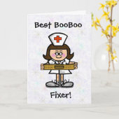 女性ナースのグリーティカスタマイズングカード! カード (黄色い花)