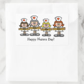 女性ナースのグループ 長方形シール (バッグ)