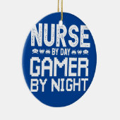 女性ナースバイデイゲーマーバイナイト女性 セラミックオーナメント (右)