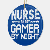 女性ナースバイデイゲーマーバイナイト女性 セラミックオーナメント (左)