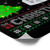 女性ナース開業医クリスマスツリー照明醜い ポスター (角)