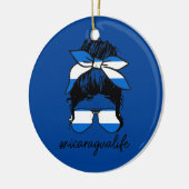 女性ニカラグア生命ニカラグア国旗のプライド女の子 セラミックオーナメント (左)