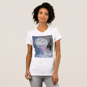 女性ネックオートバイシャツ Tシャツ (正面フル)