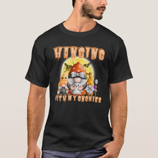 女性ノームのハロウィーンの吊るし飾り 私のノームたちと  Tシャツ (正面)