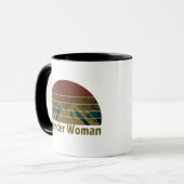 女性ハイキングキャンプヴィンテージ マグカップ (正面左)