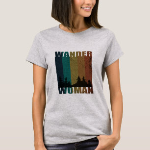 女性ハイキングキャンプヴィンテージ Tシャツ