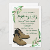 女性ハイキング誕生日パーティー 招待状 (正面/裏面)