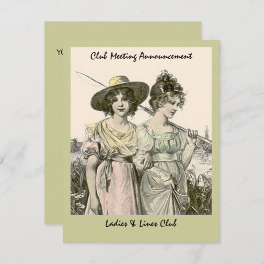 女性ハエ釣りグループクラブ招待状 招待状 (正面/裏面)