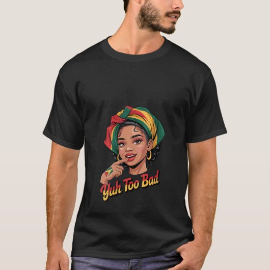 女性ハッピーインディペンデンスガイアナ国旗Mes Tシャツ (正面)
