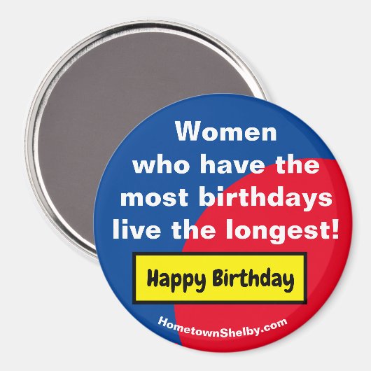 女性ハッピーバースデー冷凍機磁石 マグネット (正面/裏面)