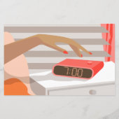 女性ハンドプッシュ目覚まし時計スヌーズボタン (裏面)