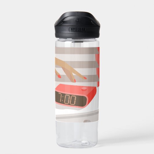 女性ハンドプッシュ目覚まし時計スヌーズボタン ウォーターボトル (背面)