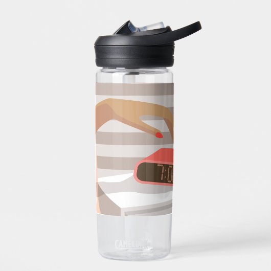 女性ハンドプッシュ目覚まし時計スヌーズボタン ウォーターボトル (左面)