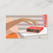 女性ハンドプッシュ目覚まし時計スヌーズボタン コーリングカード (裏面)