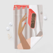 女性ハンドプッシュ目覚まし時計スヌーズボタン ゴルフタオル (インサイチュ)