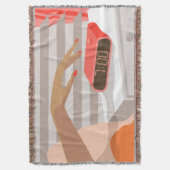 女性ハンドプッシュ目覚まし時計スヌーズボタン スローブランケット (正面縦)