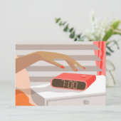 女性ハンドプッシュ目覚まし時計スヌーズボタン セーブザデート (スタンド正面)