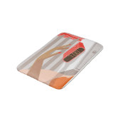 女性ハンドプッシュ目覚まし時計スヌーズボタン バスマット (アングル)