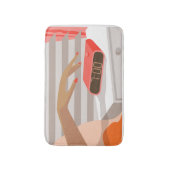 女性ハンドプッシュ目覚まし時計スヌーズボタン バスマット (正面縦)