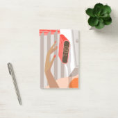 女性ハンドプッシュ目覚まし時計スヌーズボタン ポストイット (オフィス)