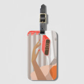 女性ハンドプッシュ目覚まし時計スヌーズボタン ラゲッジタグ (正面縦)