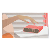 女性ハンドプッシュ目覚まし時計スヌーズボタン 枕カバー (裏面)