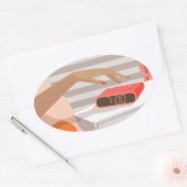 女性ハンドプッシュ目覚まし時計スヌーズボタン 楕円形シール (封筒)