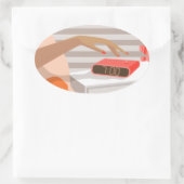 女性ハンドプッシュ目覚まし時計スヌーズボタン 楕円形シール (バッグ)