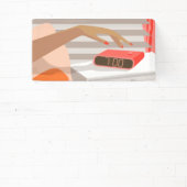 女性ハンドプッシュ目覚まし時計スヌーズボタン 横断幕 (インサイチュ)