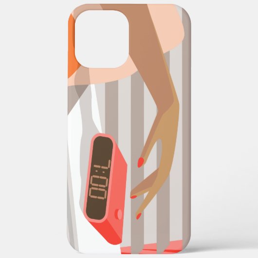 女性ハンドプッシュ目覚まし時計スヌーズボタン Case-Mate iPhoneケース (裏面)