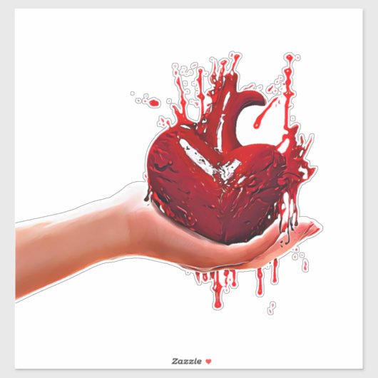 女性ハンドホールド血ハートゴシックアート シール (シート)