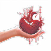 女性ハンドホールド血ハートゴシックアート シール (正面)