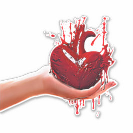 女性ハンドホールド血ハートゴシックアート シール