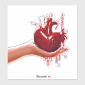 女性ハンドホールド血ハートゴシックアート シール (シート)