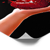 女性ハンドホールド血ハートハートブレイクアート ポスター (角)