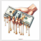 女性ハンド100ドルの手形の滴下液体金ゴールド シール (シート)