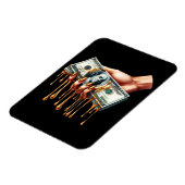 女性ハンド100ドル紙幣の液体金ゴールド滴 マグネット (左側)