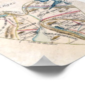 女性ハートの地図 ポスター (角)