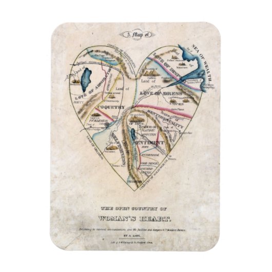 女性ハートの地図 マグネット (縦)