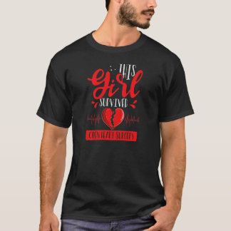 女性ハート移植生存者ハートバイパスオープン Tシャツ