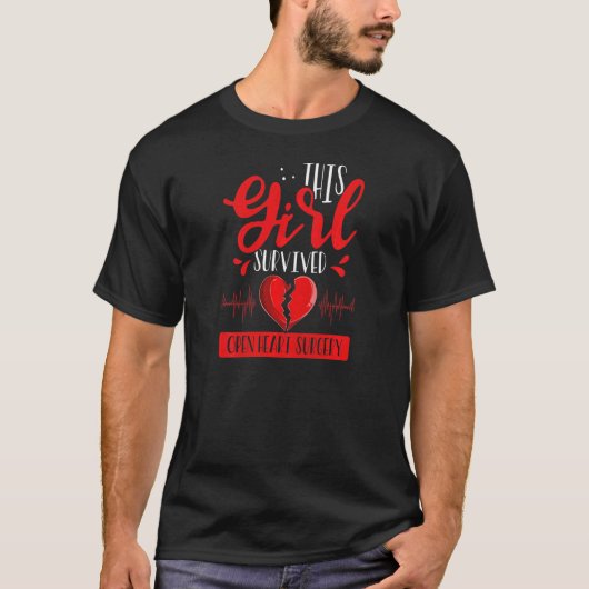女性ハート移植生存者ハートバイパスオープン Tシャツ (正面)