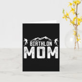 女性バイアスロンママ 母親 バイアスリート クロスカントリー カード (黄色い花)