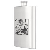 女性バイクもしくは自転車に乗る人黒ステンレス鋼フラスコ フラスク (左)