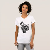 女性バイクもしくは自転車に乗る人 Tシャツ (正面フル)