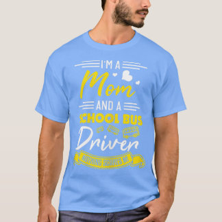 女性バスドライバママおもしろいママ学校バスドライブ Tシャツ
