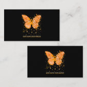 女性バタフライ腎性白血病がん認識度 名刺 (正面/裏面)