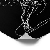 女性バドミントン選手の描画 シャトルゲーム G向け ポスター (角)