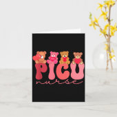 女性バレンタインデー看護師小児科かわいいクマのデザイン カード (黄色い花)