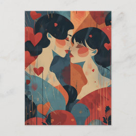 女性バレンタインデーLGBTQ ポストカード
